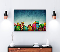 Obraz Farebné maľované domčeky zs1307